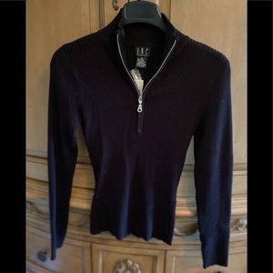 INC quarter zip black long sleeve sweater w/tags